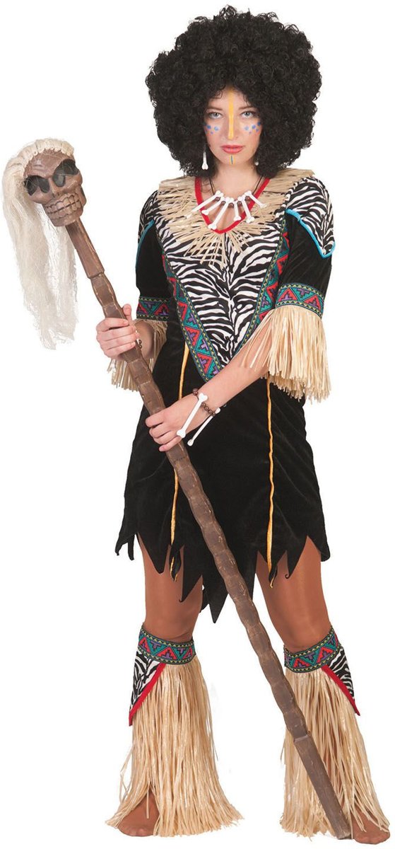 Jungle & Afrika Kostuum | Inboorling Dame Smurfafa | Vrouw | Maat 40-42 | Carnaval kostuum | Verkleedkleding
